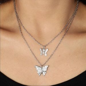 2 layered butterfly necklace